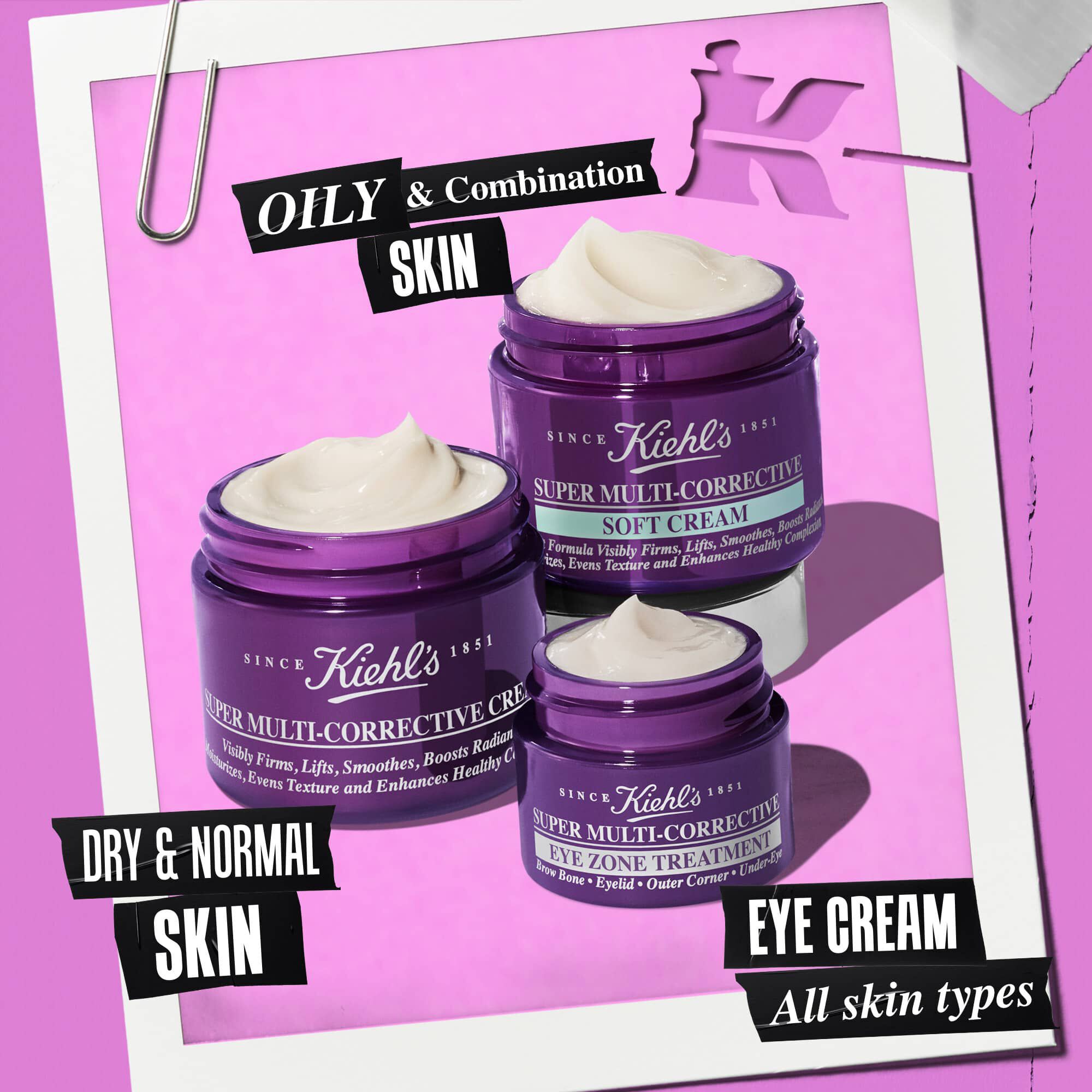 3 отворени буркана от серията продукти Super Multi-Corrective – Cream, Soft Cream, Eye Zone Treatment