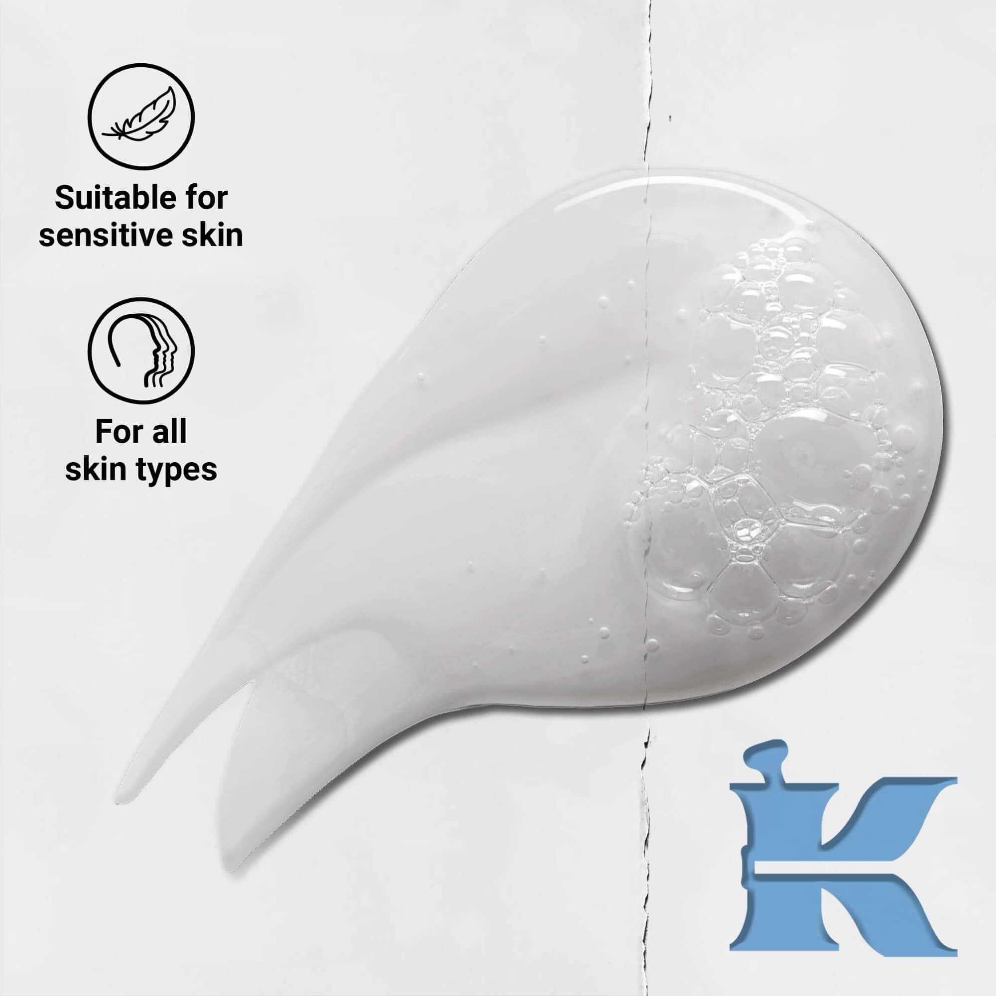 Снимка на текстурата на Kiehl's Ultra Facial Cleanser с икони: за всеки тип кожа и чувствителна кожа