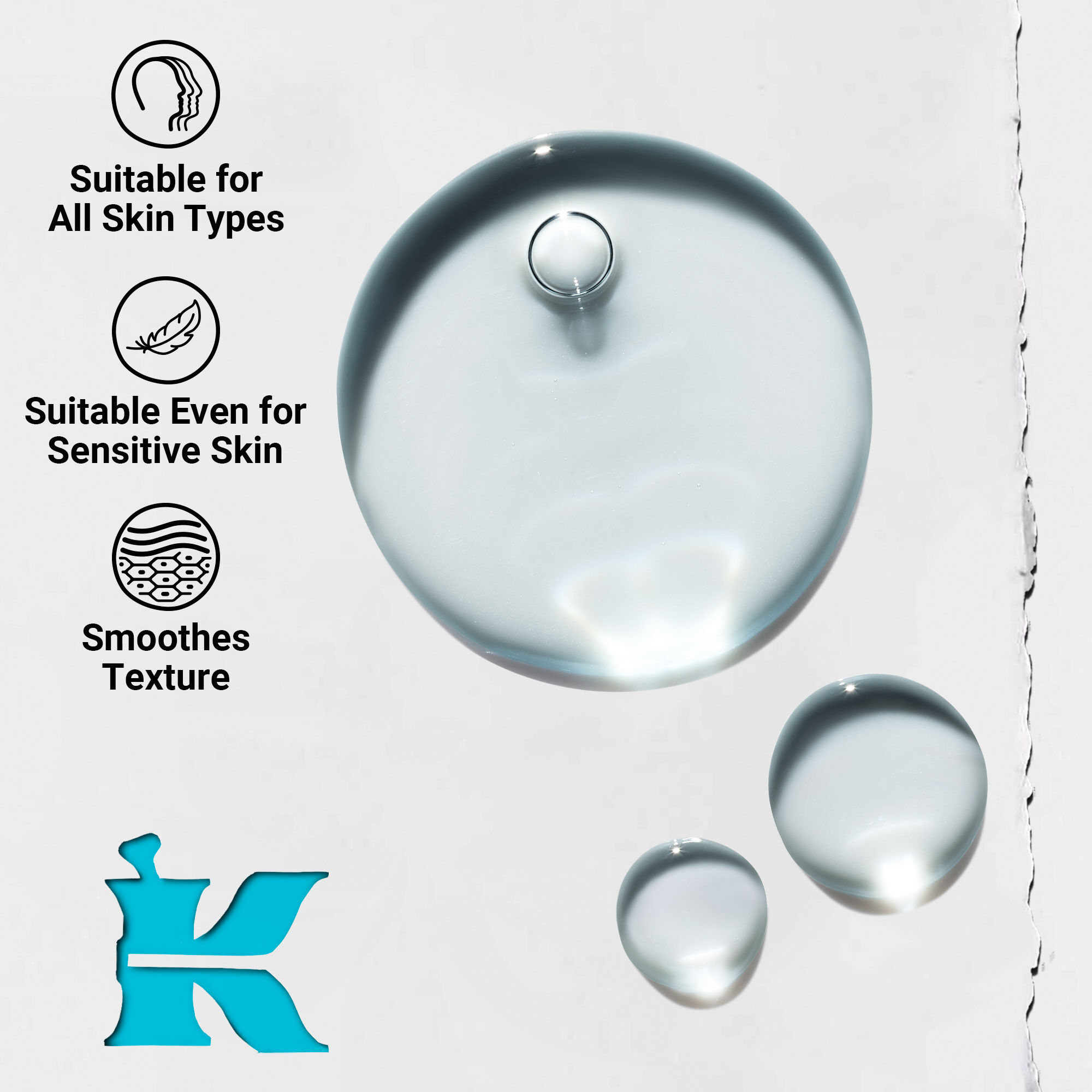 Близък план на текстурата на Clearly Corrective Triple Acid Peel, показващ бистри течни капки и мехурчета.