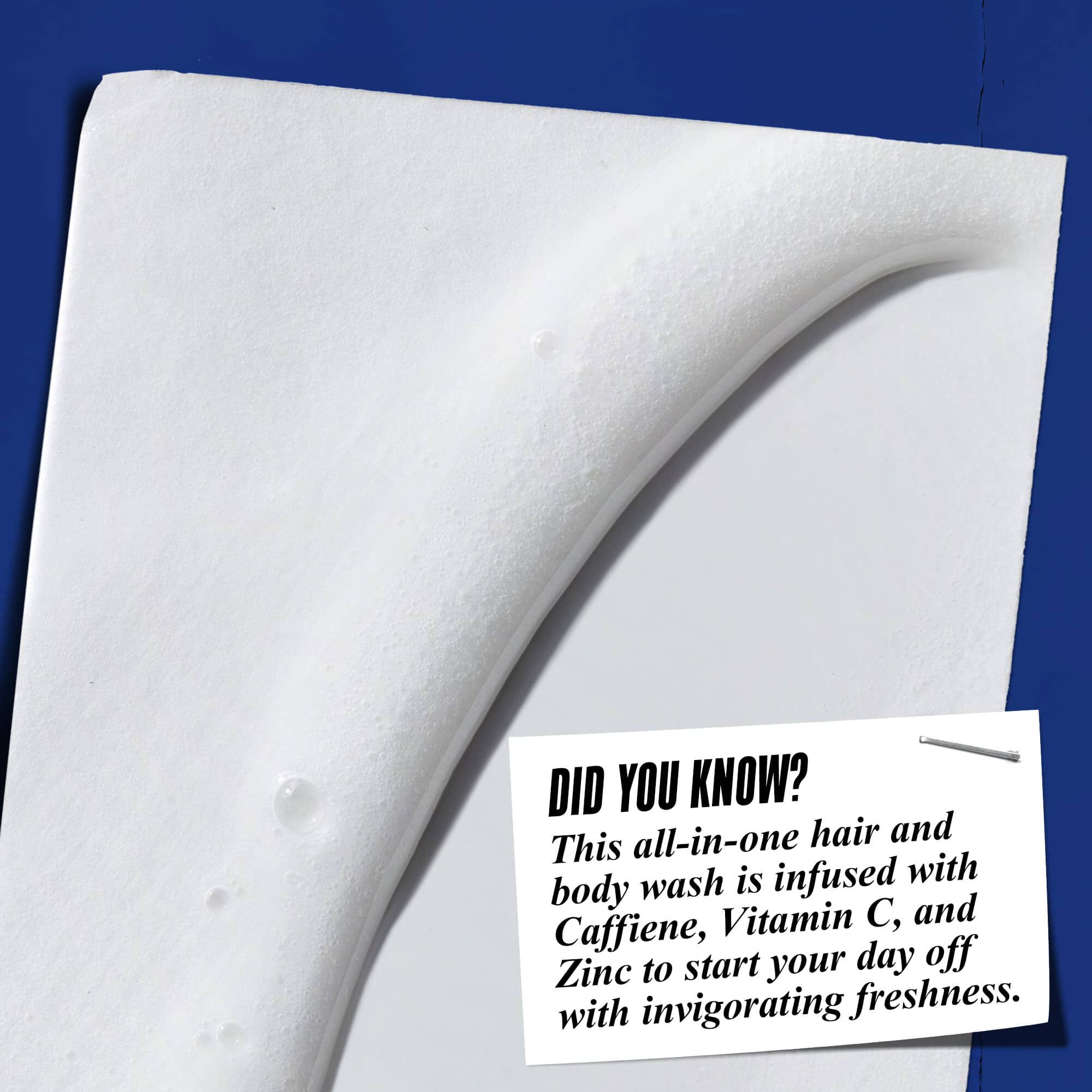 Знаехте ли? Съдържа кофеин, витамин С и цинк за ободряваща свежест в началото на деня.