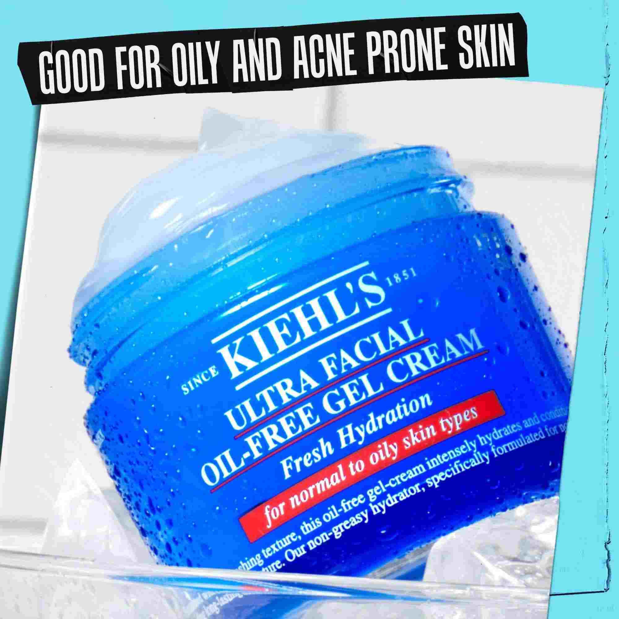 Бурканче Ultra Facial Oil-Free Gel Cream с етикет „Добър за мазна и склонна към акне кожа.“