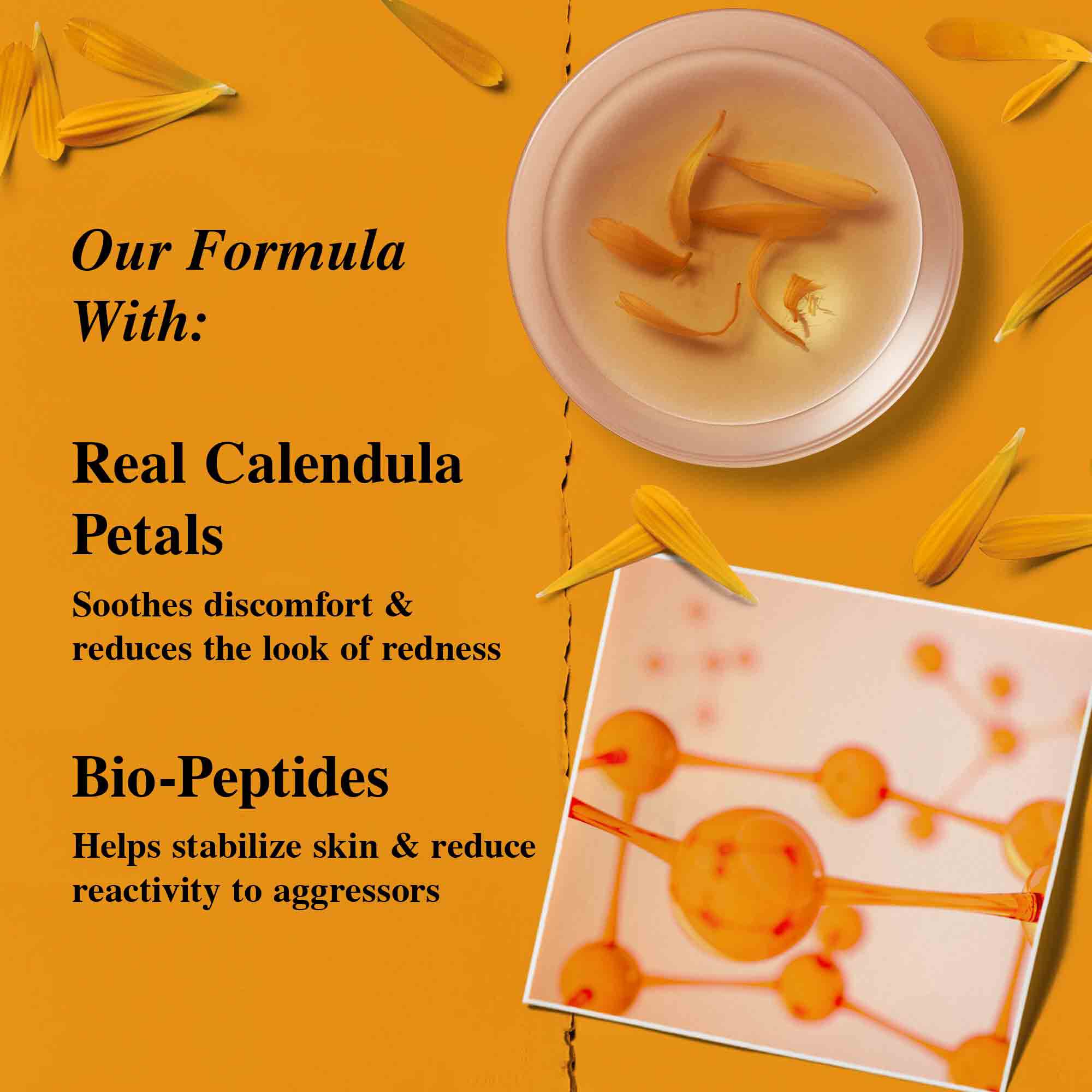 Венчелистчета от цвят на невен.