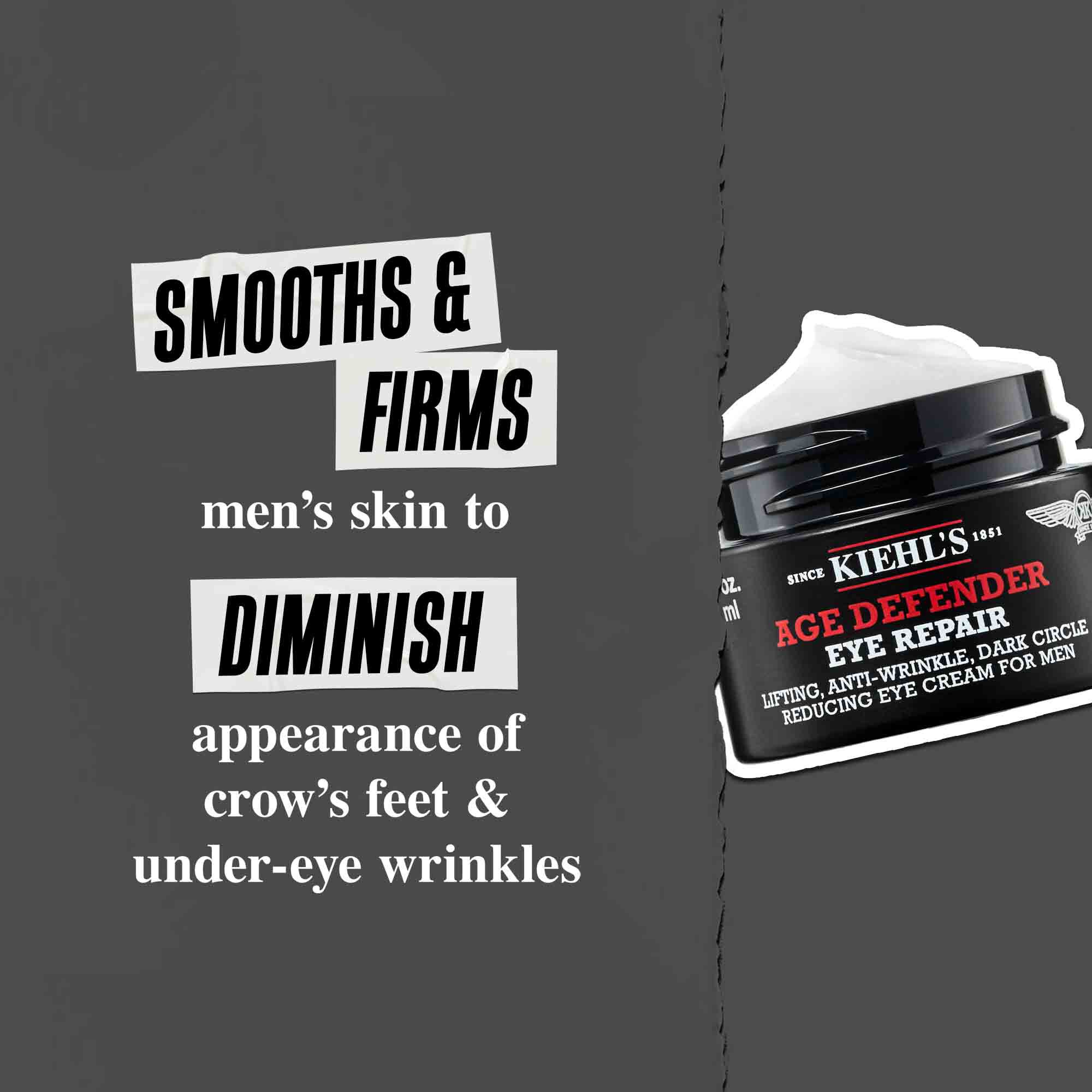 Age Defender Eye Repair: Изглажда и стяга мъжката кожа, за да намали появата на "пачи крак" и бръчки под очите.