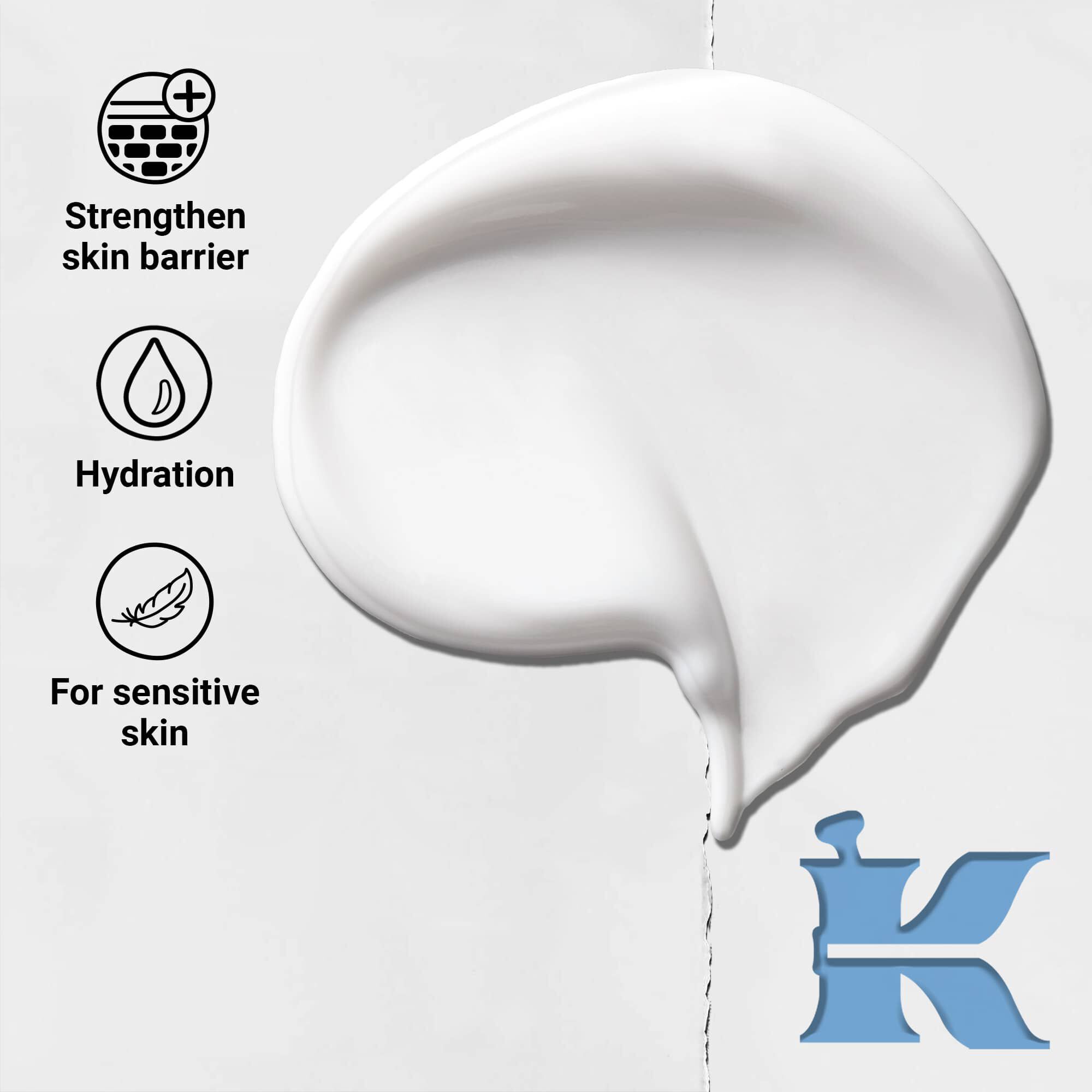 Снимка на текстурата и икони за Ultra Facial Moisturizer: укрепва кожната бариера, хидратация, чувствителна кожа