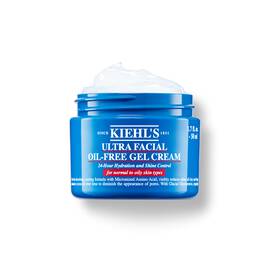 Бурканче от 50 мл Kiehl's Ultra Facial Oil-Free Gel Cream на бял фон.