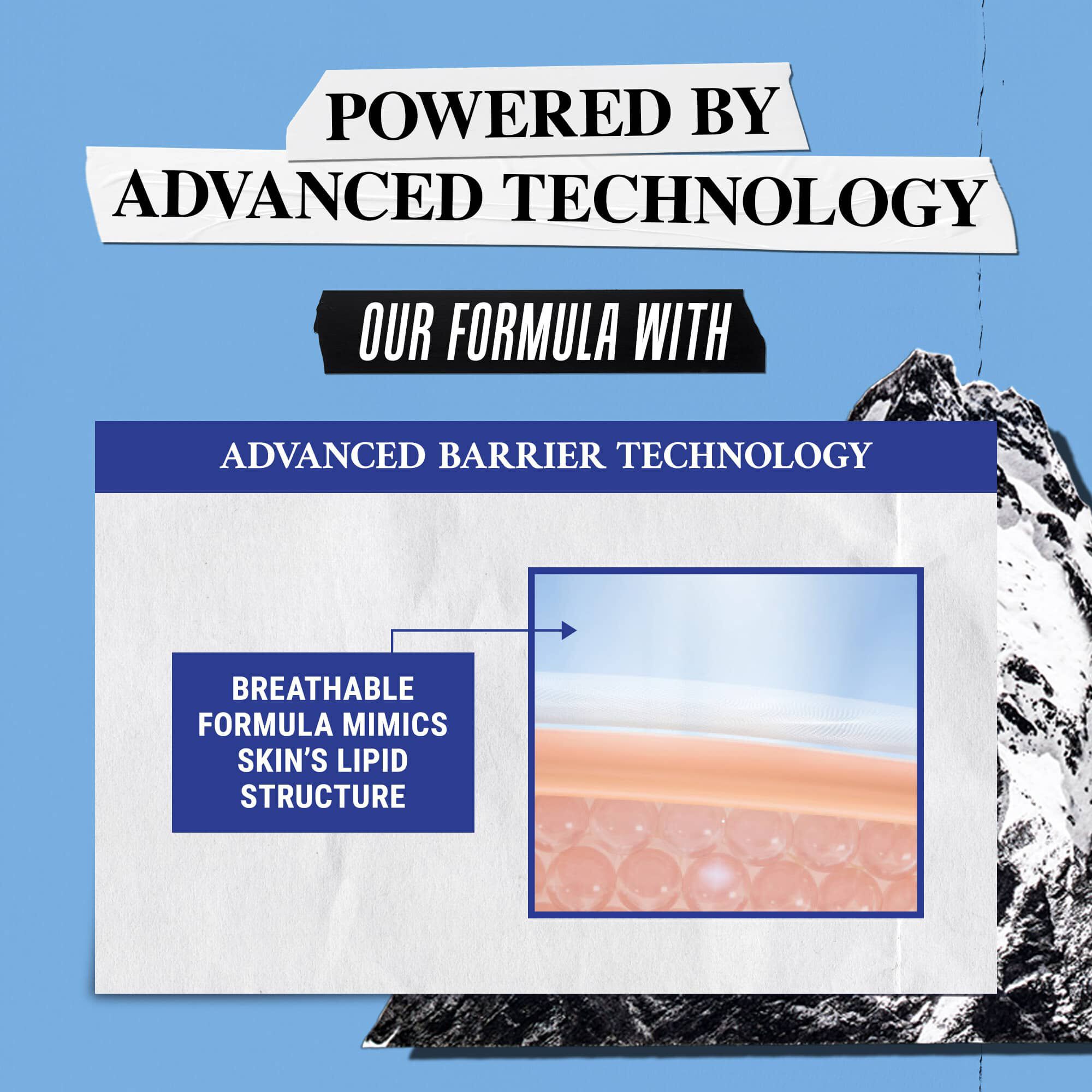 Илюстрация на усъвършенстваната технология – дишаща формула, която имитира липидната структура на кожата