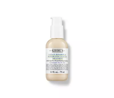 Бутилка с 75 мл от лечение на коса Kiehl's за възстановяване и хидратация, с помпа за нанасяне.