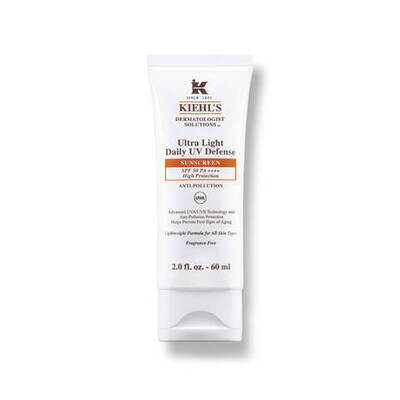Слънцезащитен крем Kiehl's Ultra Light Daily UV Defense с SPF 50, 60 мл, защитава от UV лъчи и замърсяване.