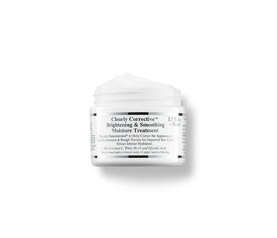 Крем за овлажняване и избистряне с бяла текстура в бурканче, произведен от Clearly Corrective.