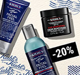 Пролетен визуал с продукти на Kiehl's и жълт фон.